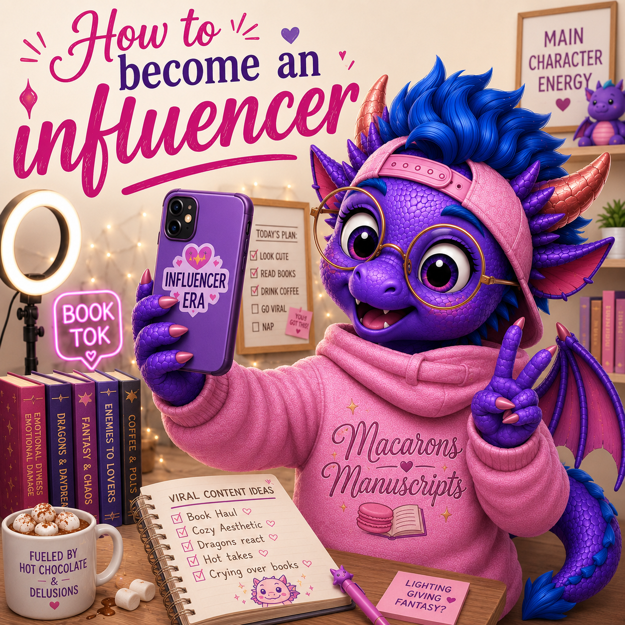 Pip taking a selfie while trying to become an influencer