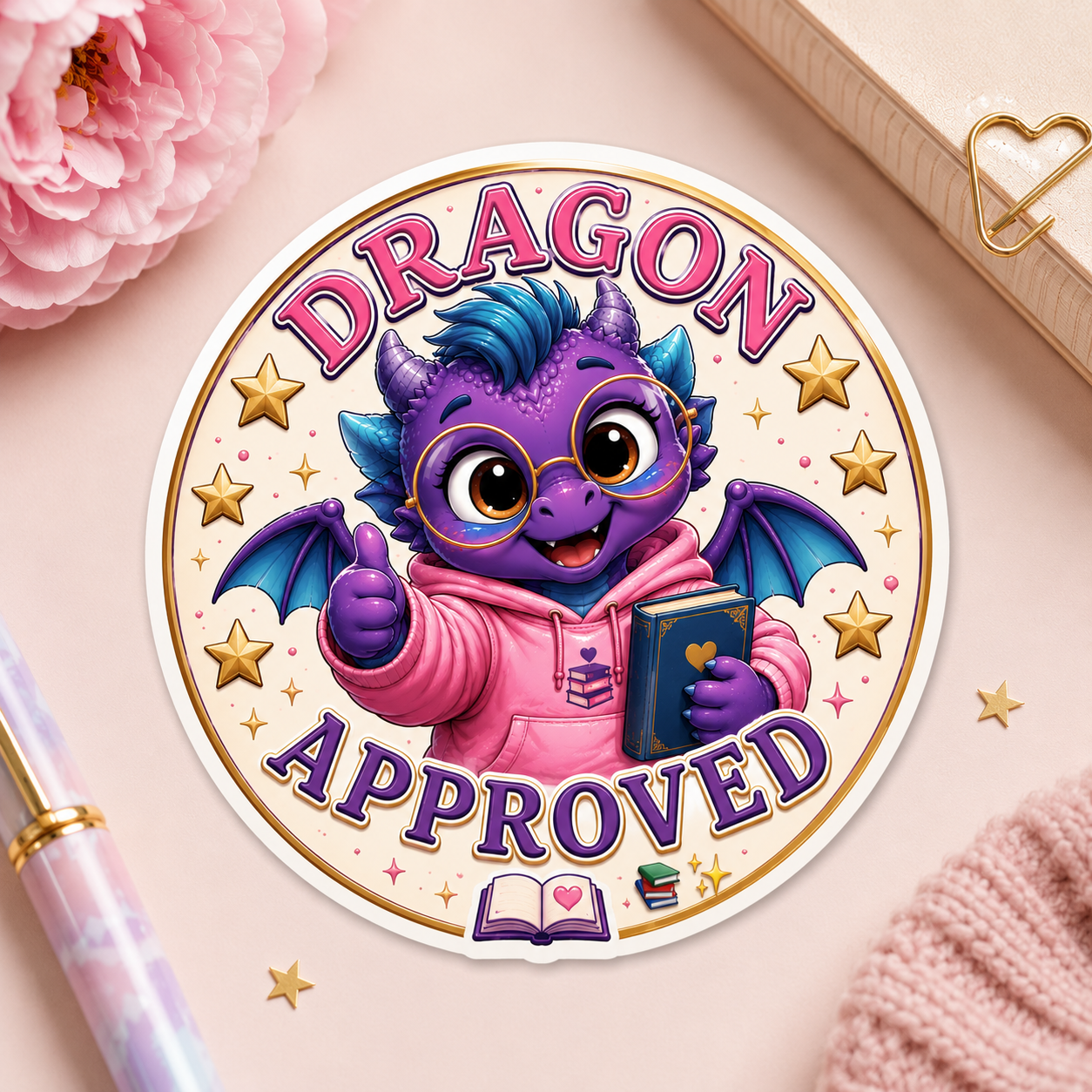 Preview of the Dragon Approved printable sticker